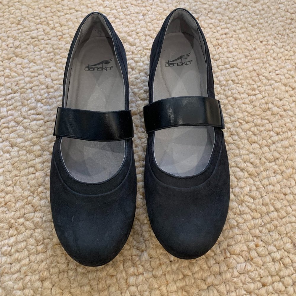 Dansko Black Suede Mary Jane Shoes - Size 38